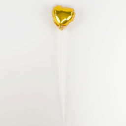 Цена за 5 шт. Воздушный шар фольгированный 5" «Сердце», для палочки, золотой