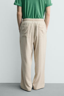 PANTAL?N RELAXED FIT ESTRUCTURA CUADROS / Beige claro