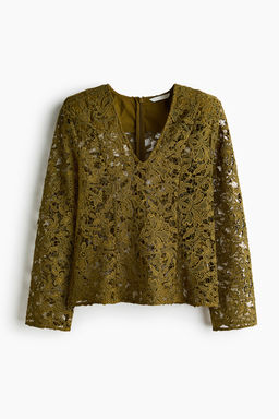 Blusa de encaje con escote en V