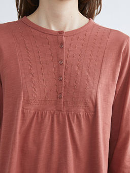 Bisiklet Yaka Nak??l? Bluz