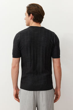 TRENDYOL MAN Lacivert Slim-Dar Fit Pamuklu Bisiklet Yaka Basic Triko T-shirt TMNSS24TS00250 - Trendyolmilla фото 2