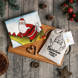 Набор в мешочке Этель Весёлого года: полотенце 40х73 см, формочки для запекания - 3 шт.