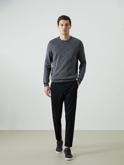 Baklava Desenli Erkek Triko Kazak