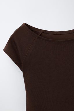 CAMISETA LISA CON MODAL / Marr?n - Zara фото 4
