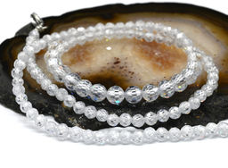 Бусы из Фианита шарик гр.4-6мм, цв.хрусталь, 46см, 25г