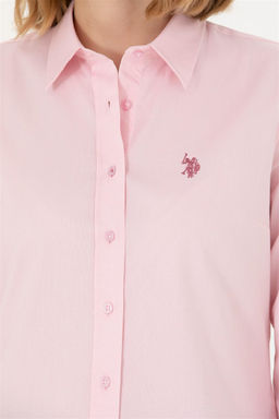 U. S. Polo Assn Женская розовая базовая рубашка с длинным рукавом - U.s. polo assn фото 7