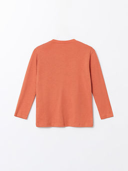 Bisiklet Yaka Uzun Kollu Bask?l? Erkek Bebek Ti??rt - Waikiki фото 2