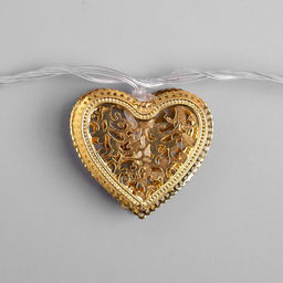 Гирлянда «Нить» 4 м с насадками «Сердечко», IP20, прозрачная нить, 20 LED, свечение тёплое белое, 8 режимов, 220 В