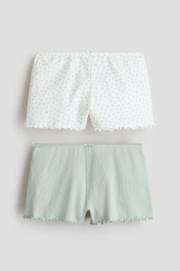 2-pack overlocked cotton shorts