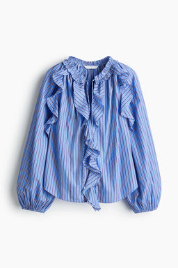 Flounce-trimmed blouse
