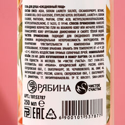 Подарочный набор SECRET GARDEN, гель для душа 250 мл и мочалка для тела, Чистое счастье