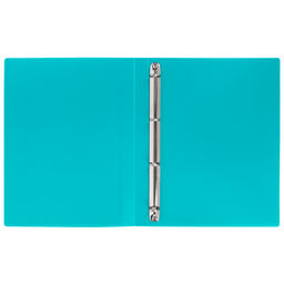 Лео Учись Папка-портфолио школьника на 4 кольцах A4 700 мкм 25 мм песок 1 шт. бирюзовый LNKP-022