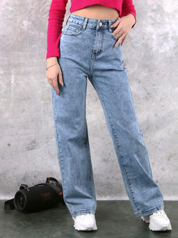 Джинсы женские трубы