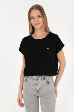 Женская черная футболка с круглым вырезом - U.s. polo assn фото 10