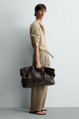 BOLSO SHOPPER PIEL LIMITED EDITION / Marr?n