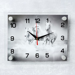Часы настенные, интерьерные «Тройка лошадей», бесшумные, 20×26 см