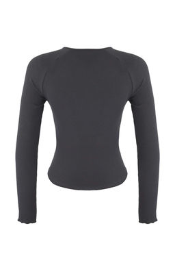 Teen Ac?k Sar? Fitted/Vucuda Oturan Crop/K?sa Orme Bluz TWOAW26BZ00080 - Trendyolmilla фото 12