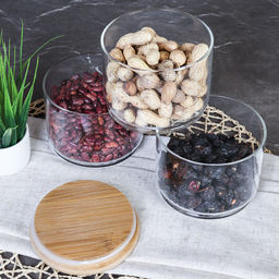 Банка для хранения 3-х ярусная бамбуковая крышка 8 см / LCSC33-8 /уп 40/ - Галеонтрейд фото 9