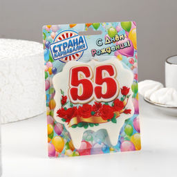 Свеча для торта цифра облако Юбилейная красная 55, 8 см - Страна карнавалия фото 3