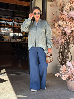 Бомбер AURA 7046-164 небесно-голубой