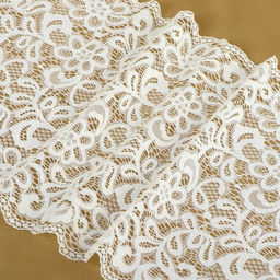 Кружевная эластичная ткань, 220 мм, 2.7±0.5 м, белая