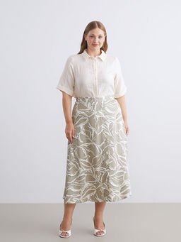 Beli Lastikli Desenli A Kesim Etek