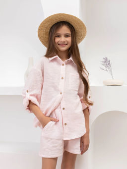 Комплект для девочек Муслин Нежно-розовый М-18КД MODAMICA