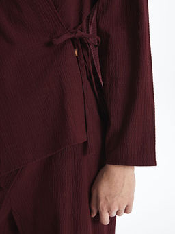 Kruvaze Yaka Gofre Oversize Kad?n Kimono