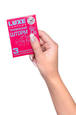 Презервативы Luxe, конверт Тропический шторм, латекс, тропические фрукты, 18 см, 5,2 см, 3 шт.