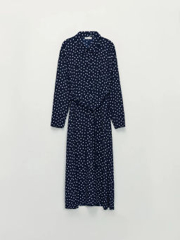 Приталенное платье с принтом в горошек / Zarina  фото 9