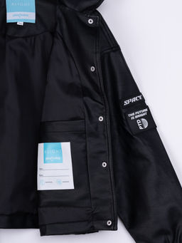 Куртка PlayToday для девочки из экокожи черная  фото 8