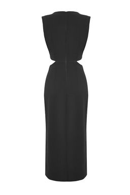 TRENDYOLMILLA Yag Yesili A Kesim Cut Out ve Aksesuar Detayl? Maxi Dokuma Krep Elbise TWOSS25EL00017 фото 13