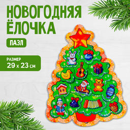Пазл Новогодняя ёлочка, 28 деталей