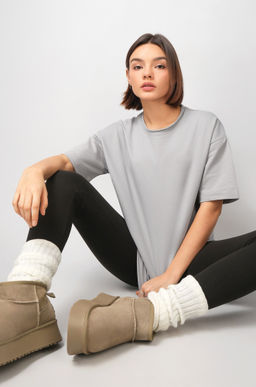 Женская футболка оверсайз из футера двухнитки Happyfox