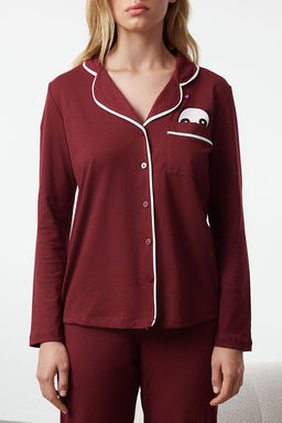 Trendyolmilla Lila Pamuklu Panda Bask?l? Orme Pijama Tak?m? THMAW21PT0245  фото 25