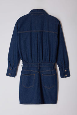 TRENDYOLMILLA Limited Edition Mavi Gul Detayl? Mini Denim Gomlek Elbise TWOAW25EL00396  фото 8