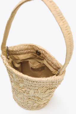 BRAIDED BASKET BAG WITH DESIGN - Zara фото 5