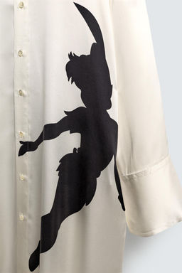 100% SILK PETER PAN PRINT SHIRT HARRY LAMBERT FOR ZARA X DISNEY  фото 5