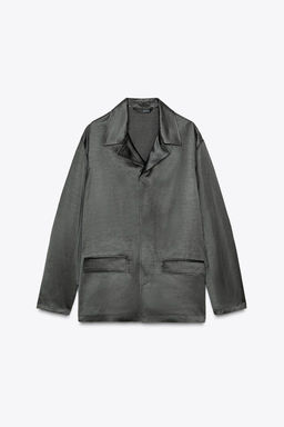 ZW COLLECTION SATIN LINEN BLEND BLAZER - Zara фото 2