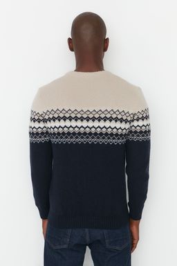 TRENDYOL MAN Antrasit Slim Fit Yunlu Bisiklet Yaka Panel Jakarl? Triko Kazak TMNAW21KZ0738 - Trendyolmilla фото 13