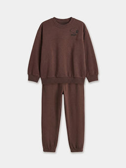 Snoopy Bask?l? Erkek ?ocuk Kal?n Sweatshirt ve E?ofman Alt?