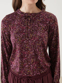 Ba?lamal? Yaka ?i?ekli Kad?n Bluz