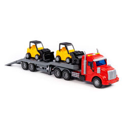 Профи, автомобиль-трейлер инерционный (со светом и звуком) + дорожный каток Мини инерционный, погрузчик Мини инерционный (в коробке) - Полесье фото 6