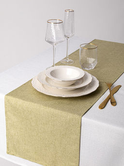 Дорожка на стол 33x180 зеленый полиэстер