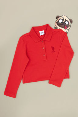 K_z _ocuk K_rm_z_ Polo Yaka Basic Sweatshirt Sepette S_rpriz _ndirim - U.s. polo assn фото 9