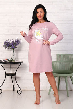 Сорочка с длинным рукавом, принт (0788, кофе) - Плиона фото 5