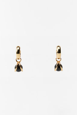 RAISED HOOP EARRINGS WITH BEAD - Zara фото 3