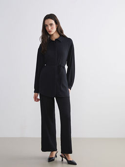 Beli Lastikli Dokulu Geni? Pa?a Kad?n Pantolon