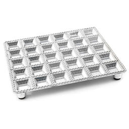 Пельменница алюминиевая "Равиоли" 19,5х16,5х2см, на ножках (30штук) (Китай)