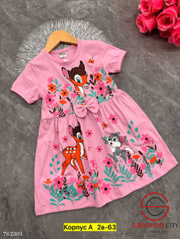 Базовое платье для девочки с принтом